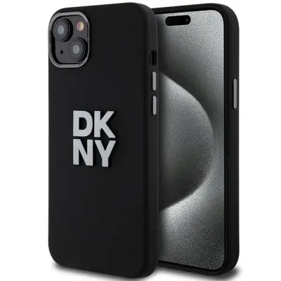 OVITEK DKNY TEKOČI SILIKONSKI OVITEK ZA IPHONE 15 14 13 ČRN