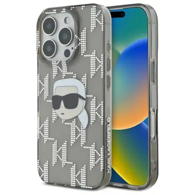 KARL LAGERFELD IML KARL HEAD ELECTROPLATE OVITEK ZA IPHONE 16 PRO ČRN