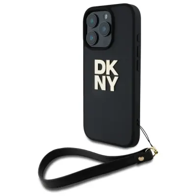 DKNY ETUI ZA ZAPESTJE STOCK LOGO ZA IPHONE 16 PRO ČRN