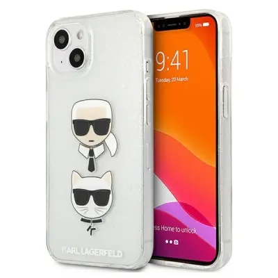 OVITEK Z BLEŠČICAMI KARL LAGERFELD KARL'S & CHOUPETTE ZA IPHONE 13 MINI SREBRN