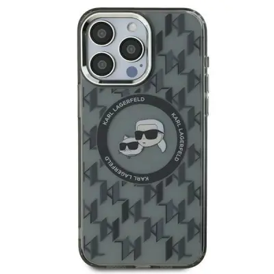 ETUI KARL LAGERFELD IML MONOGRAM KARL & CHOUPETTE HEAD MAGSAFE NA IPHONE 15 PLUS - CZARNE