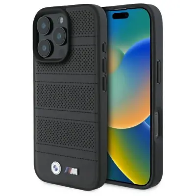 OVITEK BMW M PERFORIRAN IN PREŠIV LINE ZA MAGSAFE ZA IPHONE 16 PRO MAX ČRN