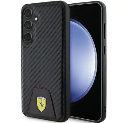 FERRARI CARBON ŠIVANO SPODNJE OVITE ZA SAMSUNG GALAXY S24+ ČRNO