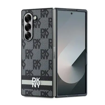 ETUI DKNY CHEQUERED PATTERN PRINTED STRIPES NA SAMSUNG GALAXY Z FOLD 6 - CZARNE