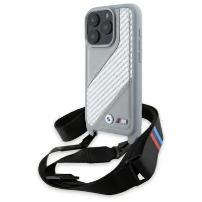 OVITEK BMW M EDITION CARBON STRIPE & STRAP ZA IPHONE 16 PRO MAX SIVA