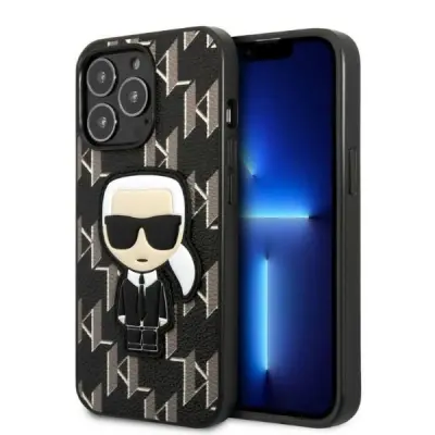 KARL LAGERFELD OVITEK MONOGRAM IKONIK PATCH CASE ZA IPHONE 13 PRO ČRN