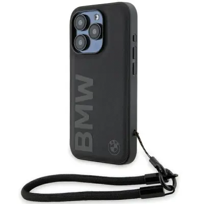USNJEN OVITEK WORDMARK CORD CASE S PODPISOM BMW ZA IPHONE 15 PRO ČRN