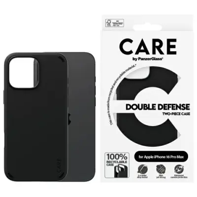 CARE BY PANZERGLASS OVITEK DOUBLE DEFENCE ZA IPHONE 16 PRO ČRN