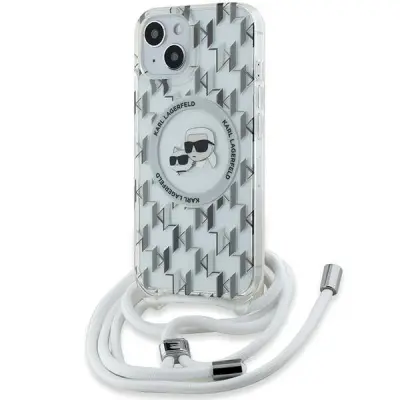 ETUI KARL LAGERFELD IML CROSSBODY MONOGRAM KARL & CHOUPETTE HEAD MAGSAFE NA IPHONE 15 / 14 / 13 - PRZEZROCZYSTE