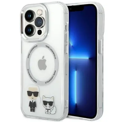 ETUI KARL LAGERFELD KARL&CHOUPETTE ALUMINIUM MAGSAFE NA IPHONE 14 PRO MAX - PRZEZROCZYSTE