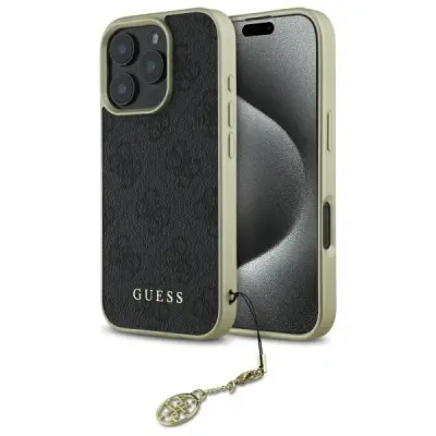 GUESS OVITEK 4G CHARMS COLLECTION ZA IPHONE 16 PRO MAX OVITEK ČRN