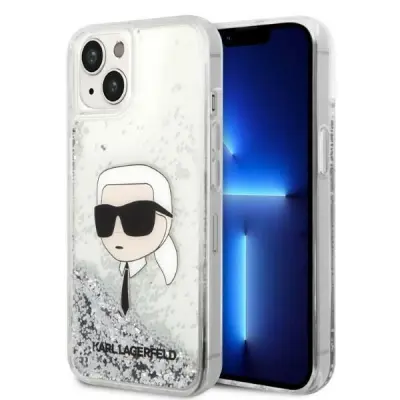 KARL LAGERFELD OVITEK Z BLEŠČICAMI KARL'S HEAD OVITEK ZA IPHONE 14 PLUS SREBRN