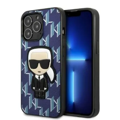 KARL LAGERFELD OVITEK MONOGRAM IKONIK NAŠEK ZA IPHONE 13 PRO MAX MODRA