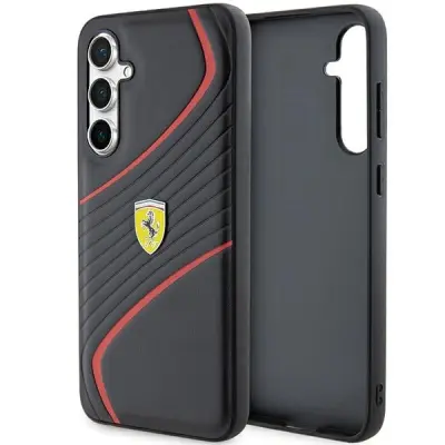 ETUI FERRARI TWIST METAL LOGO NA SAMSUNG GALAXY S23 FE - CZARNE