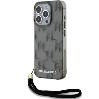KARL LAGERFELD OVITEK IML MONO KL VZOREC & VRVICA ZA IPHONE 15 PRO ČRNA
