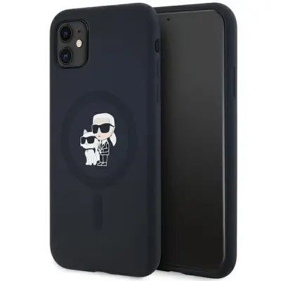 KARL LAGERFELD SILIKONSKI OVITEK KARL&CHOUPETTE ZA MAGSAFE ZA IPHONE 11 XR ČRN