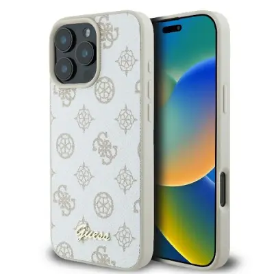 GUESS OVITEK PONY SCRIP LOGO ZA MAGSAFE ZA IPHONE 16 PRO MAX BEL