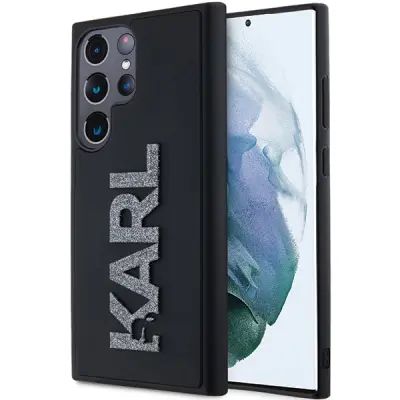 OVITEK KARL LAGERFELD 3D GUMIJASTI LOGO Z BLEŠČICAMI ZA SAMSUNG GALAXY S23 ULTRA