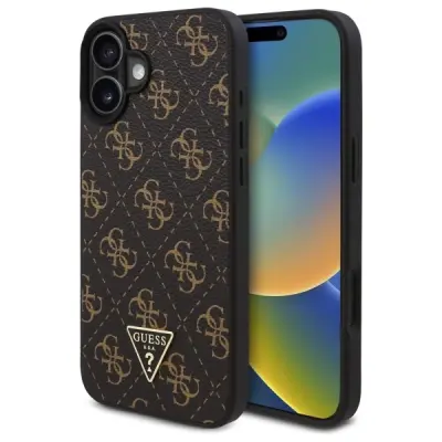 GUESS NEW OVITEK TRIKOTNIK 4G ZA IPHONE 16 PLUS OVITEK ČRN