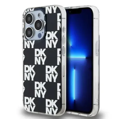 OVITEK DKNY IML KARIRAN MONO VZOREC ZA IPHONE 15 PRO ČRN