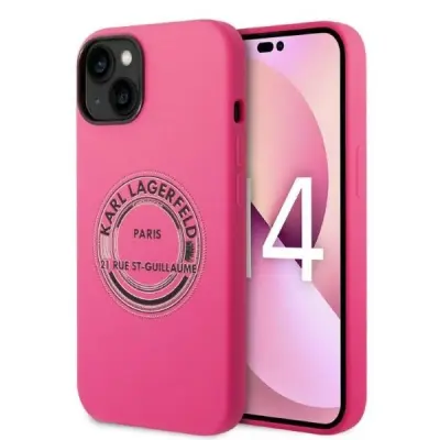 SILIKONSKI OVITEK KARL LAGERFELD ZA IPHONE 14 PLUS - ROZA