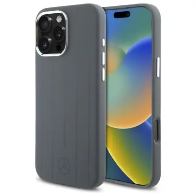MERCEDES OVITEK SILIKONSKI VERTIKALNE ČRE ZA MAGSAFE ZA IPHONE 16 PRO MAX SIVA