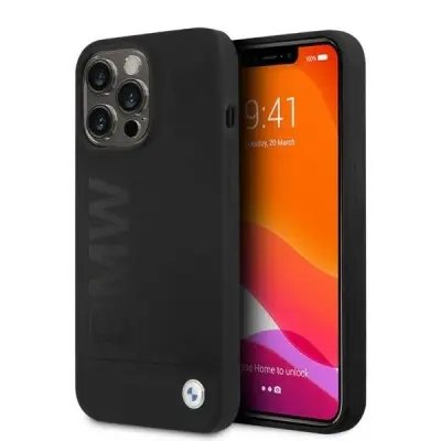 OVITEK S SILIKONSKIM PODPISOM BMW LOGO ZA MAGSAFE OVITEK ZA IPHONE 13 PRO / 13 ČRN