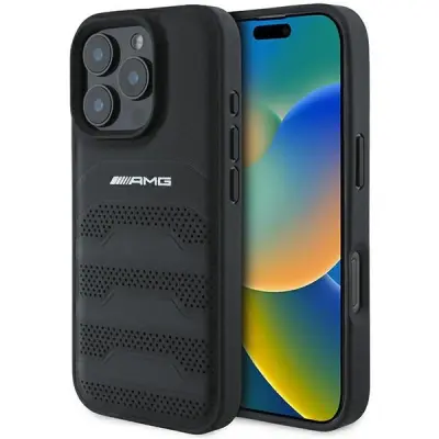 USNJENI OVITEK AMG BLACK LOGO DEBOSSED LINES ZA IPHONE 16 PRO MAX