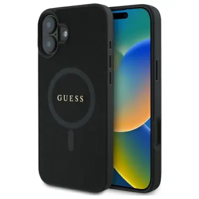 GUESS OVITEK SAFFIANO CLASSIC LOGO MAGSAFE ZA IPHONE 16 ČRN