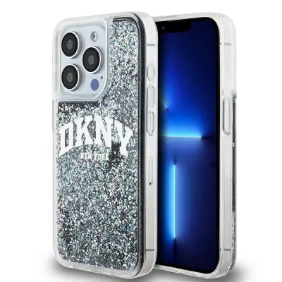 DKNY OVITEK Z BLEŠČICAMI VELIK LOGO ZA IPHONE 14 PRO ČRN