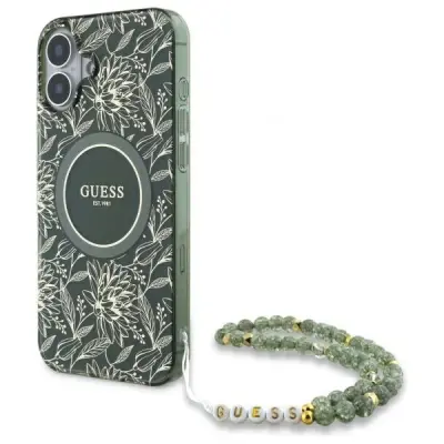 OVITEK GUESS IML FLOWERS ALLOVER CASE ZA IPHONE 16 PLUS ZELEN