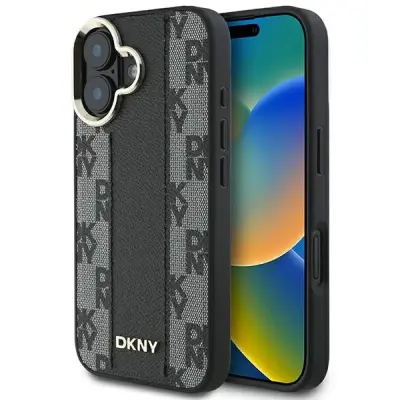 OVITEK DKNY KARIRAN VZOREC ZA MAGSAFE ZA IPHONE 16 ČRN OVITEK