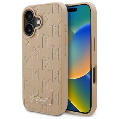 OVITEK KARL LAGERFELD HOT STAMP ZA MAGSAFE ZA IPHONE 16 BEŽ OVITEK