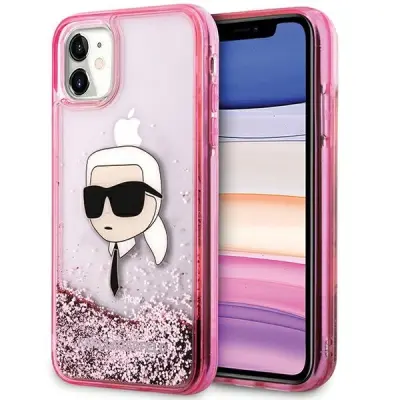 KARL LAGERFELD OVITEK GLITER KARL HEAD ZA IPHONE 11/XR ROZA