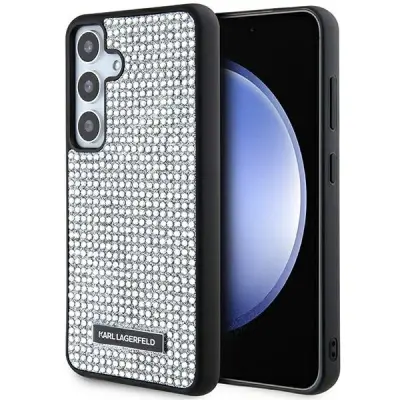 ETUI KARL LAGERFELD RHINESTONE KOVINSKI LOGO ZA SAMSUNG GALAXY S24 SREBRNA