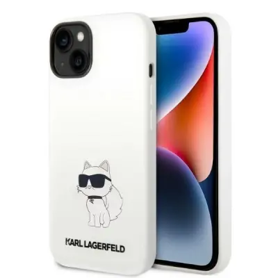 KARL LAGERFELD SILIKONSKI OVITEK CHOUPETTE ZA MAGSAFE ZA IPHONE 14 PLUS BEL