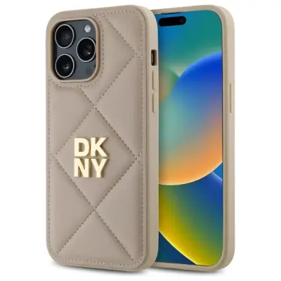 ETUI DKNY PREŠIT STACK LOGO ZA IPHONE 14 PRO MAX BEŽ OVITEK