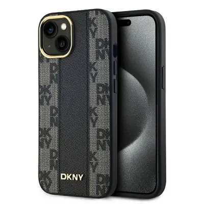 DKNY USNJEN KARIRAN OVITEK MAGSAFE ZA IPHONE 15 14 13 ČRN