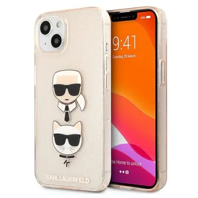 OVITEK Z BLEŠČICAMI KARL LAGERFELD KARL'S & CHOUPETTE ZA IPHONE 13 MINI ZLAT
