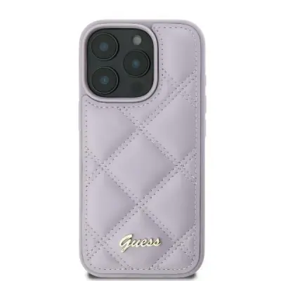 GUESS PREŠIT KOVINSKI OVITEK LOGO ZA IPHONE 16 SVETLO VIJOLIČEN