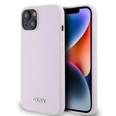 DKNY TEKOČI SILIKONSKI OVITEK ZA MAGSAFE ZA IPHONE 14 15 13 ROZA