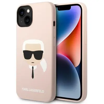 KARL LAGERFELD SILIKONSKI OVITEK KARL'S HEAD ZA MAGSAFE ZA IPHONE 14 PLUS ROZA