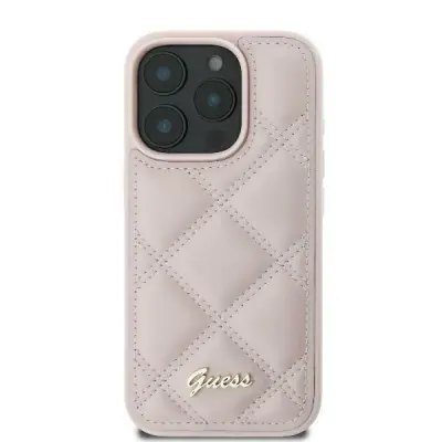 GUESS PREŠIT KOVINSKI OVITEK LOGO ZA IPHONE 16 ROZA OVITEK