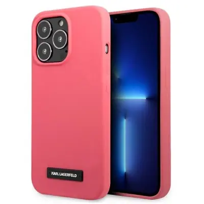 SILIKONSKI OVITEK PLAKET KARL LAGERFELD ZA IPHONE 13 PRO FUCHSIA