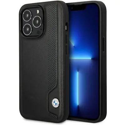 USNJENI OVITEK BMW MODRE PIKE ZA IPHONE 14 PRO OVITEK ČRN