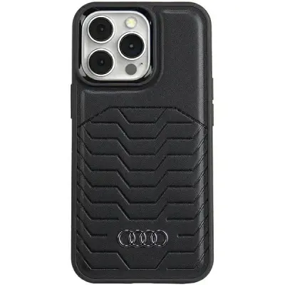 AUDI OVITEK Z SINTETIČNEGA USNJA ZA MAGSAFE ZA IPHONE 13 PRO/13 - ČRN