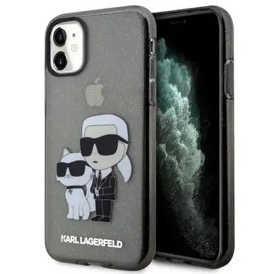 KARL LAGERFELD OVITEK Z BLEŠČICAMI KARL&CHOUPETTE ZA IPHONE 11 XR ČRN