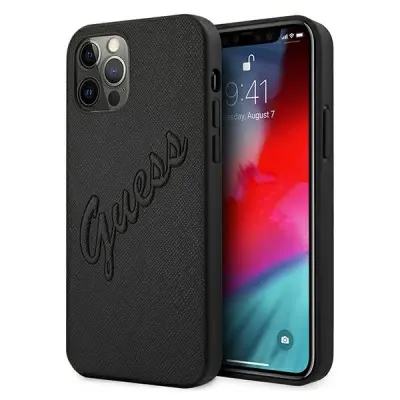 GUESS HARDCASE OVITEK ZA IPHONE 12 PRO MAX 6.7 ČRNO OVITEK SAFFIANO VINTAGE
