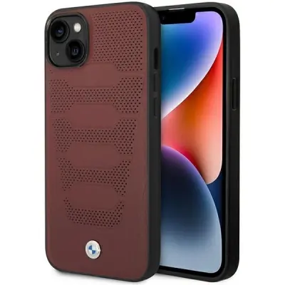 OVITEK BMW USNJENI SEDEŽI VZOREC ZA IPHONE 14 OVITEK BORDO