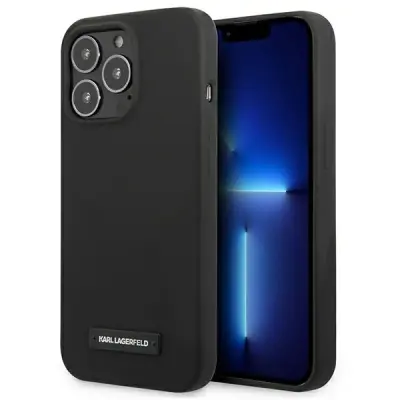 SILIKONSKI OVITEK PLAKET KARL LAGERFELD ZA IPHONE 13 PRO MAX ČRN